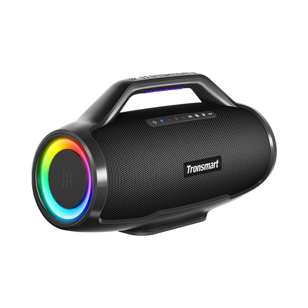El speaker Tronsmart Bang Max, modelo Bang Max, de color negro, es un potente dispositivo de audio con una potencia de 130W y una respuesta frecuente de 60Hz a 20kHz. Su diseño resistente con clasificación IPx6 lo hace ideal para exteriores, mientras que su conectividad incluye puertos USB-A, Aux, 2x P10, TF y USB, además de Bluetooth. Las luces LED ofrecen tres modos diferentes para mejorar la experiencia visual. Con una impresionante autonomía de 24 horas, gracias a su batería de 18000mAh, el Tronsmart Bang Max garantiza una experiencia auditiva prolongada y de alta calidad.

- Modelo: Bang Max.
- Color: Negro.
- Potencia: 130W.
- Respuesta frecuente: 60Hz - 20kHz.
- Resistencia: IPX6.
- Conectividad: USB-A, Aux, 2x P10, TF y USB.
- Luces: LED 3 modos.
- Funciones: Bluetooth.
- Autonomía: 24 horas aproximadamente.
- Batería: 18000mAh.
