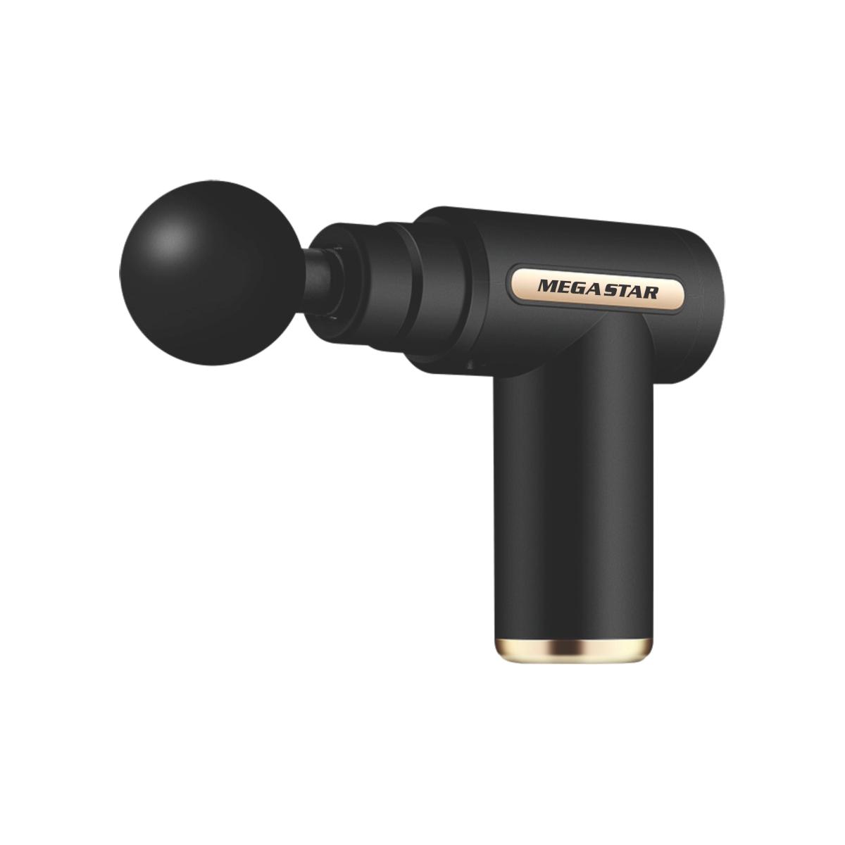 - 4 cabezales de masaje 
- 6 velocidades: 1800-3200 RPM
- Peso neto: 650 g 
- Tamaño del producto: 13,3 x 14,2 x 4,7 cm 
- Batería: 1200 mAh 
- Duración de la batería: 1-2 horas 
- Carga: Tipo C (5V) 
- Potencia nominal: 25 W 
- Voltaje: 110-240 V -- 50/60 Hz 
- Cable de carga incluido: 30 cm