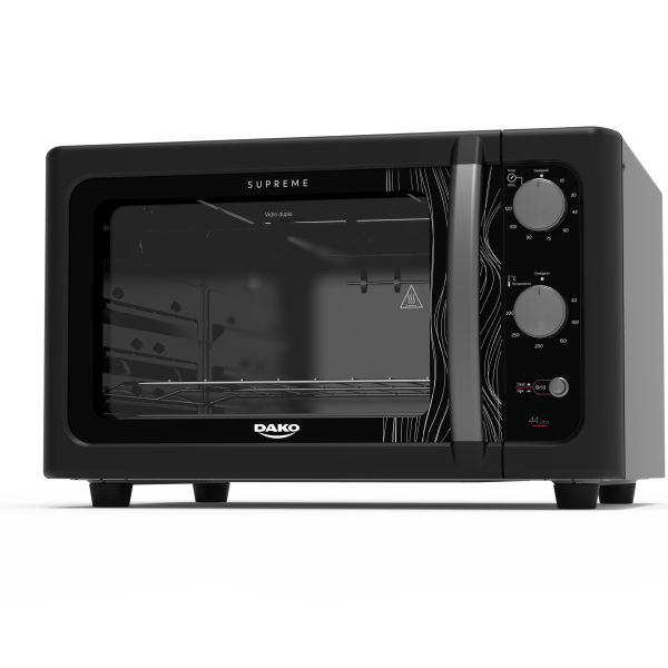 Capacidad de 44L.
Color Negro
Temperatura mínima de 50 °C - máxima de 300 °C.
Termostato para control de temperatura y función de timer.
Grill incluido, perfecto para comidas más doradas y crujientes.
3 estantes que permiten cocinar varias recetas en simultáneo.
Cuenta con luz interior.
Eficiencia energética: A.
Dimensiones: 361mm x 580mm x 523mm.
Accesorios incluidos: 1 bandeja recogemigas, 1 rejilla, 1 manual.
Funciones: gratinar, grillar, asar, tostar, dorar, calentar.
Cómodo y fácil de usar.