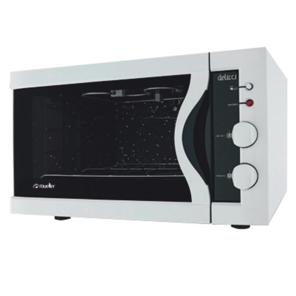 Descripción
Horno Eléctrico Mueller Delicci con timer 44 Litros con Grill

Capacidad 44 Litros
- Temporizador de 120min
- Panel de fácil manejo
- Cierre térmico
- Doble vidrio
- Bandeja de bajo consumo
- Ancho: 58 cm
- Alto: 36 cm
- Largo: 52 cm
- Peso: 15 kg

Horno Eléctrico Mueller Delicci Con Timer 44 Litros Con Grill



El Horno Eléctrico Mueller Delicci Con Timer 44 Litros Con Grill es la herramienta ideal para transformar tu cocina. Con una capacidad de 44 litros y un diseño funcional, este horno te permitirá cocinar grandes cantidades de alimentos de manera rápida y eficiente, sin comprometer la calidad de tus preparaciones.

Fabricado por Mueller, una marca de renombre, este horno eléctrico cuenta con un potente grill que te permitirá dorar y gratinar tus platillos de manera profesional. Su timer ajustable te brindará un control total sobre el tiempo de cocción, eliminando la necesidad de estar pendiente de tus comidas en todo momento. Ideal para cualquier ocasión, desde cenas familiares hasta grandes reuniones.

Con un diseño antiadherente en su interior, este horno es fácil de limpiar, lo que garantiza una experiencia sin complicaciones después de cada uso. Además, su eficiencia energética asegura que puedas disfrutar de sus beneficios sin un aumento considerable en tu factura eléctrica.

El Horno Eléctrico Mueller Delicci es perfecto para hogares grandes o personas que buscan optimizar su tiempo en la cocina. Su amplia capacidad, combinada con su rendimiento excepcional, hace que este horno sea la opción ideal para quienes desean lograr resultados culinarios de alta calidad sin esfuerzo.

¿Estás buscando un horno versátil, eficiente y de alta calidad? El Horno Eléctrico Mueller Delicci Con Timer 44 Litros Con Grill es la elección perfecta. Disfruta de deliciosos platillos caseros y lleva tu cocina al siguiente nivel con esta increíble herramienta. ¡No dejes pasar esta oportunidad de mejorar tu experiencia culinaria!