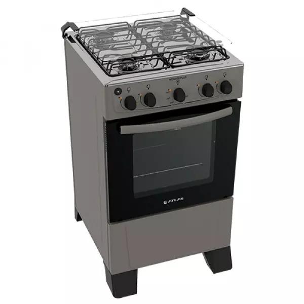 Ideal para hogares familiares y cocinas compactas, perfecta para quienes buscan durabilidad, funcionalidad y un diseño práctico en su día a día.

Especificaciones técnicas
- Encendido manual.
- Mesada de acero inoxidable.
- Patas robustas.
- 1 rejilla fija.
- Horno con amplio visor y doble vidrio en la puerta.
- Capacidad de horno: 50 Lts.
- Tirador ergonómico de metal.
- 2H estándar 1,7 kw y 2H familiar 2,0 kw.
- Horno con lana de basalto.
- Dimensiones: 480x853x573 mm.