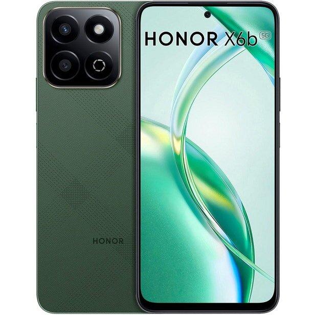 Detalles
- Honor X6b 5G | Aprovecha la potencia eXtra
- Pantalla brillante y dinámica de 90Hz
- Procesador Qualcomm Snapdragon 4 Gen 2
- Cámara de 50MP con IA - Selfie de 5 MP
- Batería de 5200mAh con Sistema de Carga Rápida de 35Wincluido
- RAM ampliable (utilizando la memoria de almacenamiento)
- Certificación general de cinco estrellas para resistencia a caídas del SGS de Suiza

Más Información
- Enchufe eléctrico
- Tipo C (2 pinos)
- Frecuencia 5G
- NR NSA/SA 1, 2, 7, 28, 38, 40, 41, 66, 78
- Bluetooth: 5.0
- Pantalla: Touch Screen Capacitivo
- WiFi: 802.11 a/b/g/n/ac, dual-band, Wi-Fi Direct
- Pulgadas: 6.77"
- Cámara: Trasera 50MP + 2MP con Flash LED - Video 1080@30fps - Frontal 5MP
- Color: Verde (Forest Green)
- Modelo: ALT-NX3
- Batería: Li-Ion 5200 mAh (no extraíble) 35W Fast charging
- Peso: Celular 199g - Embalaje 460g
- Conectividad: GPS, GLONASS, GALILEO, BEIDOU
- Sensor: Huella digital (lateral), acelerómetro, giroscopio, proximidad
- Resolución: 720 x 1610 píxeles
- Audio: 3G2, 3GP, AAC, AMR, ASF, M4A, MP3, MP4, WMA, AAC LC, AMR-NB, GSM FR, HE-AAC, HE-
- Procesador CPU: Chipset Qualcomm Snapdragon 4 Gen 2 (4 nm) - GPU Adreno 613
- Display: TFT LCD, 90Hz
- Frecuencia 4G: LTE B1(2100), B2(1900), B3(1800), B5(850), B7(2600), B8, B20, B28, B38, B40
- Frecuencia 3G: WCDMA 1(2100), 2(1900), 5(850), 8(900) Mhz
- Frecuencia 2G: GSM 850/900/1800/1900 Mhz Sim1 & Sim2
- Chip: Dual SIM (Nano-SIM, dual stand-by)
- Conexiones: USB-C - Audio 3.5mm
- Memoria: Interno 256GB/4GB RAM - Posee ranura para * tarjeta microSD (*vendido por separado)
- Sistema Operativo: Android 14
- Energía / Voltaje: Cargador 110~220V 50/60 Hz
- Video: H.263, 3GPP, MPEG-4, MPEG-TS, H.264 AVC, MPEG-4 SP, VP8, WebM, MKV
- Dimensiones: Celular 166,9 x 76,8 x 8,19 mm - Embalaje 60 x 90 x 180 mm