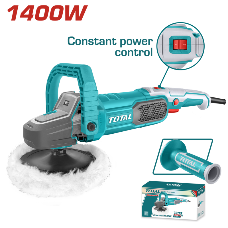 REF: TP11418026
- FUNC. POTENCIA CONSTANTE
- Voltaje: 220-240 V~50/60 Hz
- Potencia de entrada: 1400 W
- Velocidad sin carga: 600-3200 rpm
- Diámetro de la almohadilla de pulido: 180 mm
- Tipo de eje: M14
- Caja de engranajes de aluminio
- Velocidad variable con potencia constante
- Interruptor de bloqueo
- Con 1 cubierta de cabeza, 1 mango auxiliar, 1 mango en D, 1 almohadilla de pulido con gancho y bucle, 1 bonete de pulido, 1 juego de carbones extra
- Empaquetado en caja de color