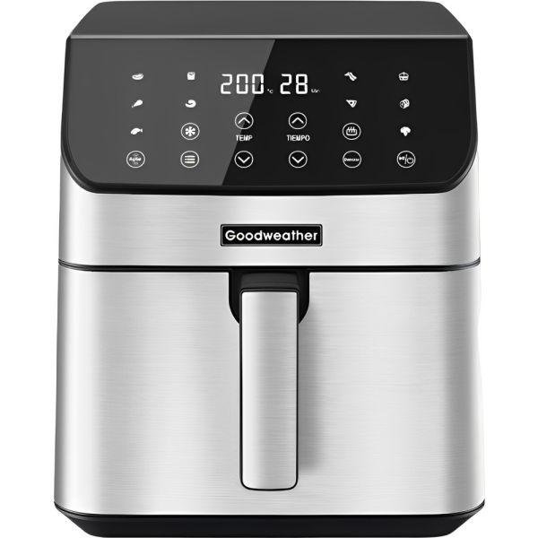 - Capacidad de 6,5 litros
- Sistema de Ahorro de Aceite -90%
- Potencia 1700 Watts.
- Panel y Pantalla Touch LCD
- Funciones: Calentar / Freir / Cocinar