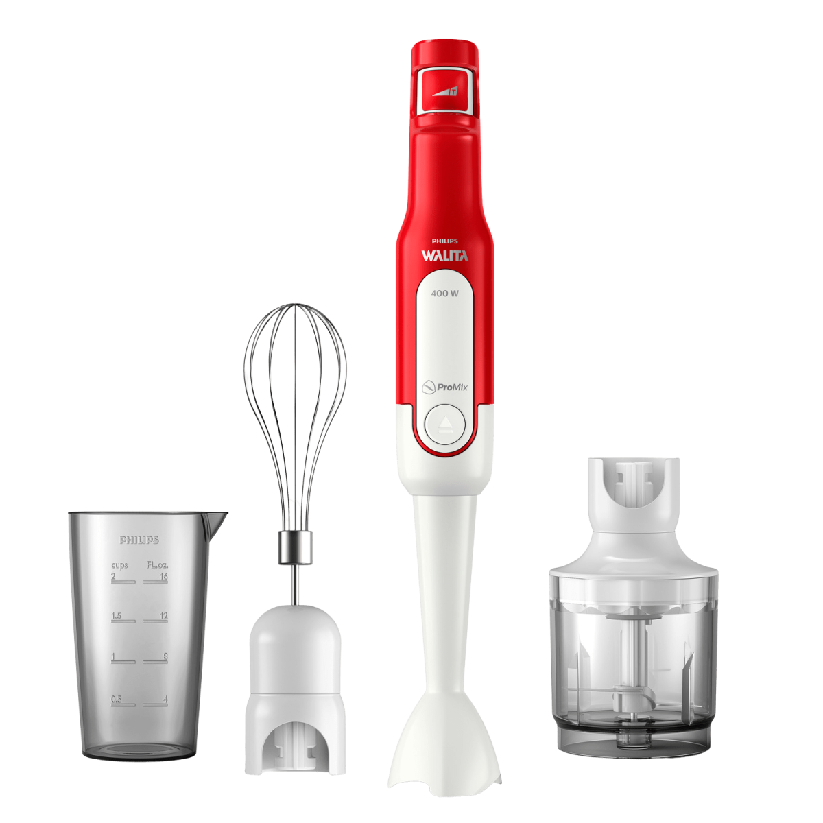 Descripción del Producto
Con la licuadora Philips Walita, ¡tu cocina se vuelve mucho más práctica! Con la tecnología Pro Mix, que muele más y salpica menos, gracias a su forma triangular que crea un flujo de circulación ideal para los alimentos. Es fácil de limpiar y desmontar; solo necesitas un botón para cambiar de accesorio. Tiene 400 W de potencia, un botón de guía de velocidad que controla la velocidad gradualmente, una base de plástico desmontable e incluye un miniprocesador de 300 ml, un batidor de claras y un vaso de 1 L. Prepara tus recetas favoritas más rápido y sin complicaciones. Recetas favoritas en cualquier lugar.

Especificaciones técnicas
- Altura: 39,9 cm
- Ancho: 6,6 cm
- Profundidad: 6,6 cm
- Peso: 0,755 kg
- Altura: 39,9 cm
- Ancho : 6,6 cm
- Profundidad : 6,6 cm
- Línea : Diaria
- Peso : 0,755 kg
- Color : Rojo
- Potencia : 400 W
- Consumo : 0,4 kWh
- Velocidad : Guía de velocidad
- Frecuencia : 50-60 Hz
- Motor reversible : No
- Tecnología : Pro Mix
- Material : Plástico
- Alimentación : Enchufado a la toma de corriente
- Tamaño del cable : 80 cm
- Sello Inmetro : UL-BR 19.1392
- Artículos incluidos : Hay 3 utilidades en 1 producto, tiene las funciones de batidora, mini procesador y batidor de claras de huevo.