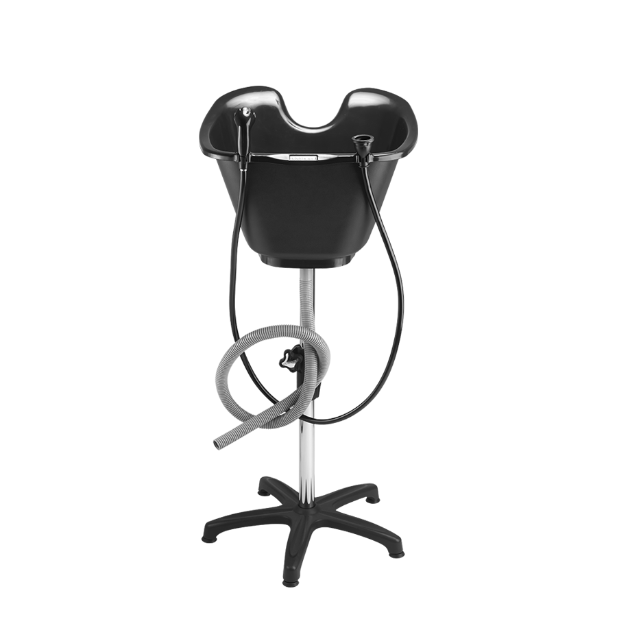 El Lavatorio Facile es dinámico y se destaca por su levedad, modernidad y funcionalidad.

- Bacha: La bacha con sistema de ajuste de altura es grande, lo que facilita las tareas del profesional al lavar el cabello largo y voluminoso;
- Estructura: Estructura de acero cromado con ajuste de altura;
- Base: Tiene una base estrella de nylon, amplia y robusta, que proporciona una gran estabilidad al producto. Portátil, es ideal para asistencia en la prestación de servicios en la casa de los clientes.

- Ancho: 49,50 cm
- Largo: 54,50 cm
- Altura: mínima 88,00 cm / máxima 117,00 cm
- Volumen Total de la Bacha: 22,00 litros
- Profundidad de la Bacha: 27,70 cm
- No incluye calentador