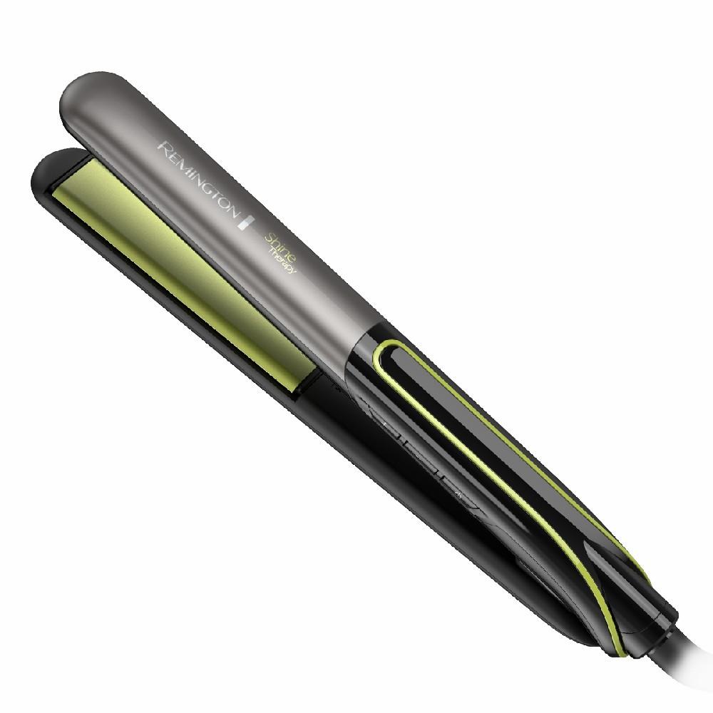 Si deseas un cabello reluciente con un 86 % más de brillo, elige la plancha de cabello Shine Therapy de Remington. Las placas con revestimiento de cerámica avanzada contienen aceite de aguacate y macadamia que al calentarse liberan microacondicionadores que realzan el brillo de tu cabello .

* Un alisado perfecto en pocos minutos sin maltrar tu cabello es posible con la plancha alisadora Shine Therapy de Remington.
* Microacondicionadores de Aguacate y Macadamia para un peinado suave y brillante.
* Ajustes de temperatura digital de 150°C a 230°C para cualquier tipo de cabello.
* Temperatura máxima profesional de 230°C para alisar en pocas pasadas.
* Microandicionadores de aguacate y macadamia.
* Placas de cerámica que ayudan a reducir el frizz.
* Apagado automático, cierre de seguridad.
* Cable giratorio de 1.8 metros.
* Calentamiento rápido.

Medidas del Packaging
ANCHO	6 CM
ALTO	13 CM
LARGO	36 CM
PESO	2680 GR