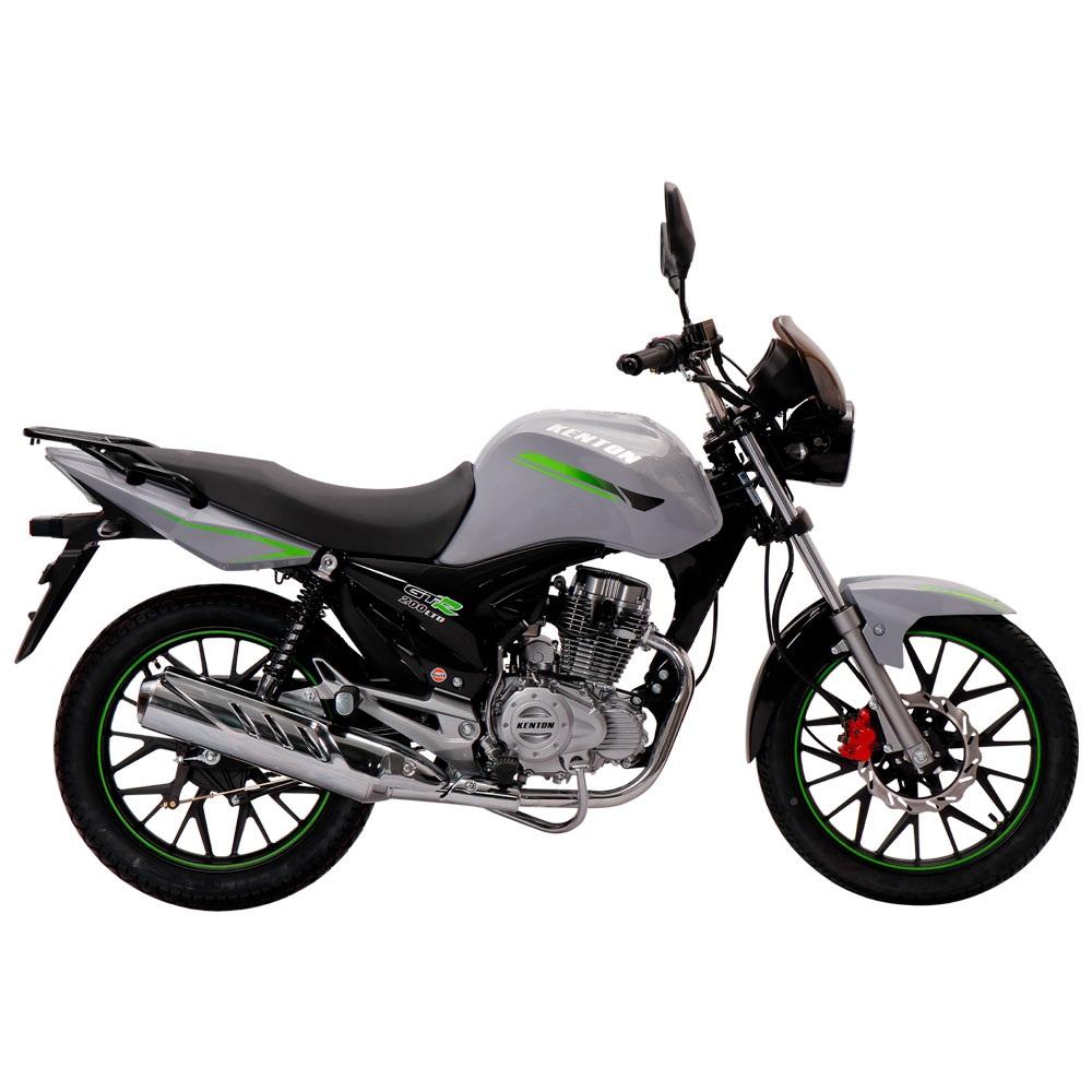 - Marca	KENTON
- Tipo de Producto	MOTOCICLETA
- Tipo de Motor	MOTOR OHV 200CC CON DISTRIBUCIÓN A VARILLA, 4 TIEMPOS, MONO CILÍNDRICO, REFRIGERACIÓN POR AIRE
- Tipo de cambio en caja	MECÁNICA
- Alimentación	CARBURADOR
- Neumático Delantero	2.75-18
- Neumático Trasero	100/90-18
- Tipo de Moto	RUTERA
- Cilindrada	200 CC