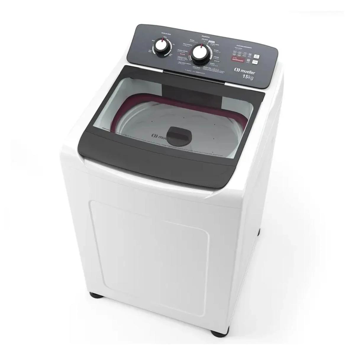 Lavarropa Automatico Mueller MLA15 15KG Blanco

La Lavarropa Automática Mueller MLA15ABB5E es la solución perfecta para familias que buscan eficiencia y rendimiento superior en el cuidado de su ropa. Se destaca por su impresionante capacidad de 15 kg, ideal para lavar grandes cargas, incluyendo edredones y ropa de cama. Con un diseño moderno y práctico, su carga frontal facilita la manipulación de las prendas y aprovecha mejor el espacio del hogar. Equipada con 11 programas de lavado, Además incluye funciones de Ultra centrifugación y doble aclarado, garantizando una limpieza y cuidado excepcionales. Con 5 niveles ajustables de agua, puedes adaptar el consumo de acuerdo a la carga, lo que contribuye a un uso más eficiente y ecológico del recurso. Su velocidad de centrifugado de 630 rpm asegura que tu ropa salga menos húmeda y más ligera, reduciendo el tiempo de secado posterior. Este equipo se presenta como una opción robusta y confiable. 

Características técnicas.

- Modelo: MLA15
- Tipo: Lavarropas automático de carga superior
- Capacidad: 15 kg de ropa húmeda
- Programas de lavado: 11 ciclos (incluye rápido en 27 min, lavado de edredón, doble aclarado)
- Niveles de agua: 5 niveles ajustables (máx. 136 L por ciclo)
- Ultracentrifugación: deja la ropa casi seca al terminar
- Velocidad de centrifugado: 630 rpm
- Dispenser triple: para detergente, suavizante y blanqueador
- Filtro de pelusas: desmontable, en el agitador
- Sistema de lavado: agitación automática con función solo centrifugar
- Dimensiones: 106 × 67,5 × 73,5 cm • Peso: ~39,3 kg
- Construcción: gabinete metálico, tapa transparente, pies regulables, salida de agua automática con reaprovechamiento, protección en motor