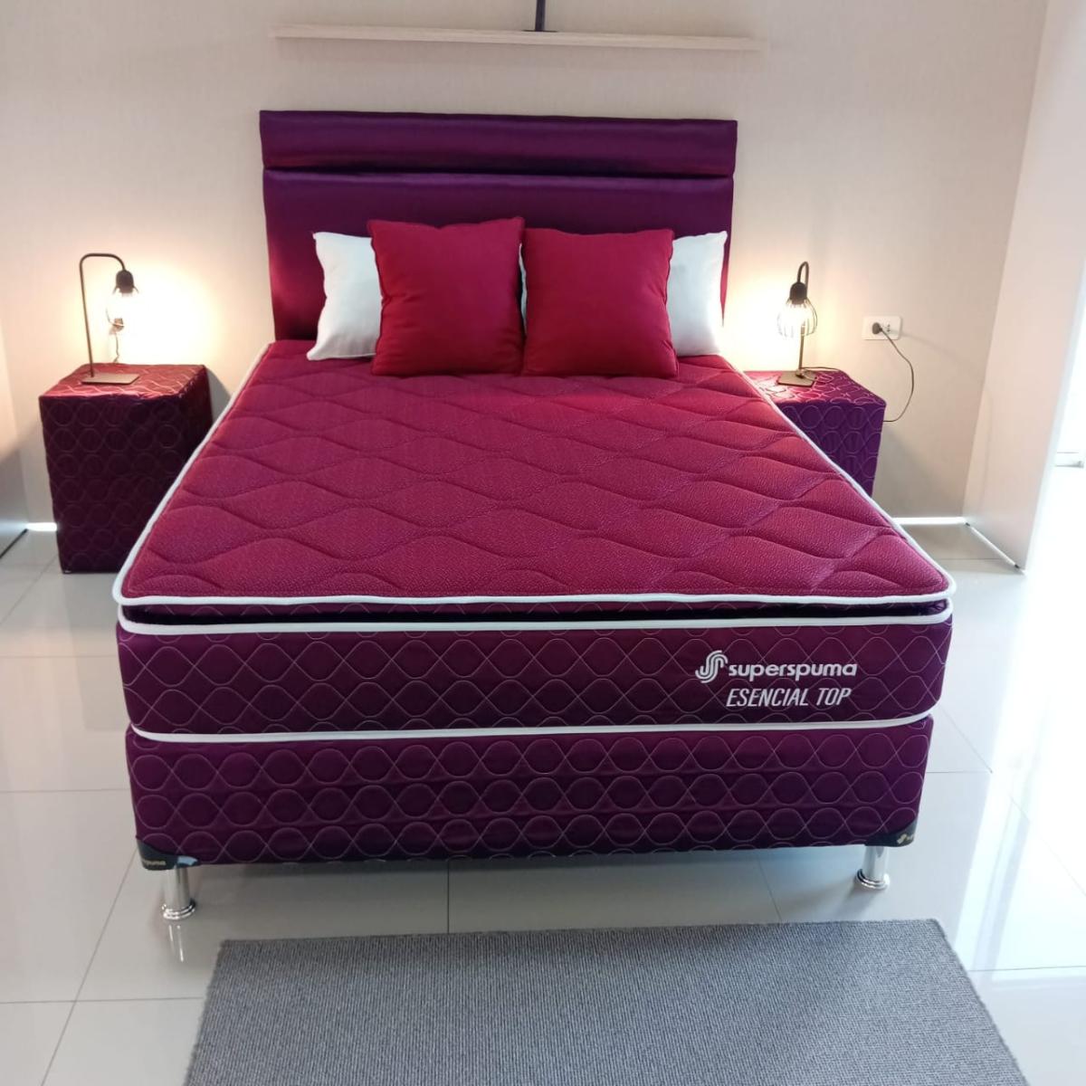 Colchón con pillow top con capas de confort de espumas de baja densidad, que además cuenta con resortes bonell que se adaptan de manera uniforme de acuerdo con el soporte de peso.

Este modelo es un accesorio minimalista para tu habitación.

Descripción
Este modelo cuenta con capas de confort compuestas por espumas superpuestas. Estructura interna con resortes clásicos tipo bonell, cubiertos con espumas de baja densidad, con marcos perimetrales.

Ficha técnica
- Medida: 160×200 cm
- Diseño: Pillow top
- Versión: Azul- Bordo- Negro
- Tecnología: resortes bonell
- Densidad: baja
- Soporte: 80 kilos
- Altura total: 62