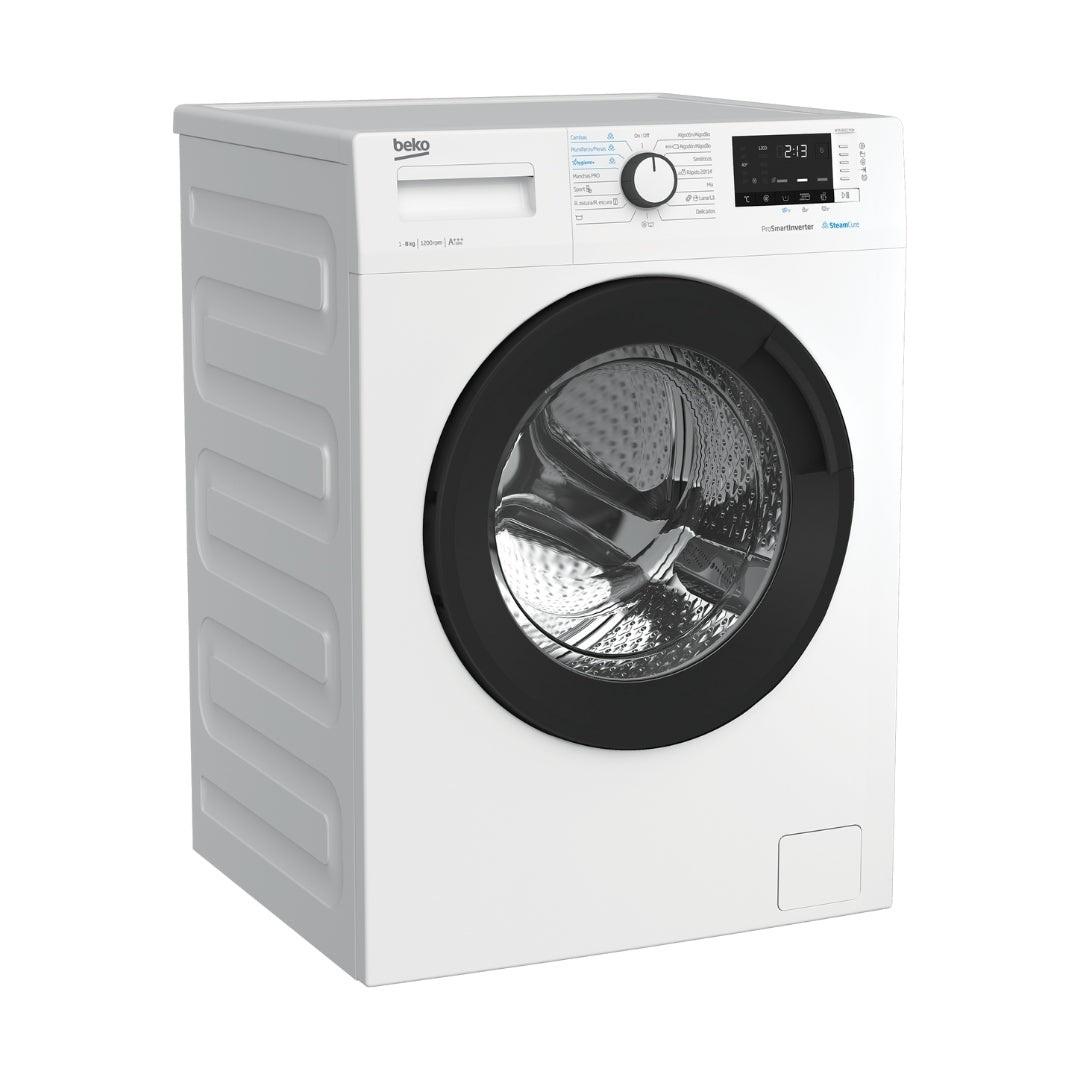Descubre el lavarropas Beko WTA8612XSWR de 8 kg, la opción perfecta para hogares pequeños y medianos. Con múltiples programas de lavado, incluyendo ciclos rápidos y específicos para tejidos delicados, este modelo se adapta a todas tus necesidades. Su diseño moderno y panel intuitivo hacen que su uso sea sencillo y eficiente. Además, cuenta con tecnologías que ahorran agua y energía, ayudándote a reducir tus facturas. Confía en el Beko WTA8612XSWR para mantener tu ropa impecable, combinando rendimiento y cuidado en cada lavado. ¡Haz de la lavandería una tarea fácil!

ALTO: 84 CM
ANCHO: 60 CM
CANTIDAD DE PROGRAMAS: 15
CAPACIDAD: 8 KG
CIERRE DE SEGURIDAD: SI
COLOR: BLANCO
CONSUMO DE ENERGIA: 175 kWh
EFICIENCIA ENERGETICA: A+++
FUNCION DE VAPOR: CURADO CON VAPOR
NIVEL DE RUIDO: LAVADO: 55 dBA / CENTRIFUGADO: 74 dBA
PANEL DE CONTROL: DIGITAL
PROFUNDIDAD: 59 CM
SEGURIDAD: BLOQUEO PARA NIÑOS, ANTIFUGAS
VOLTAJE: 230 / 50 Hz