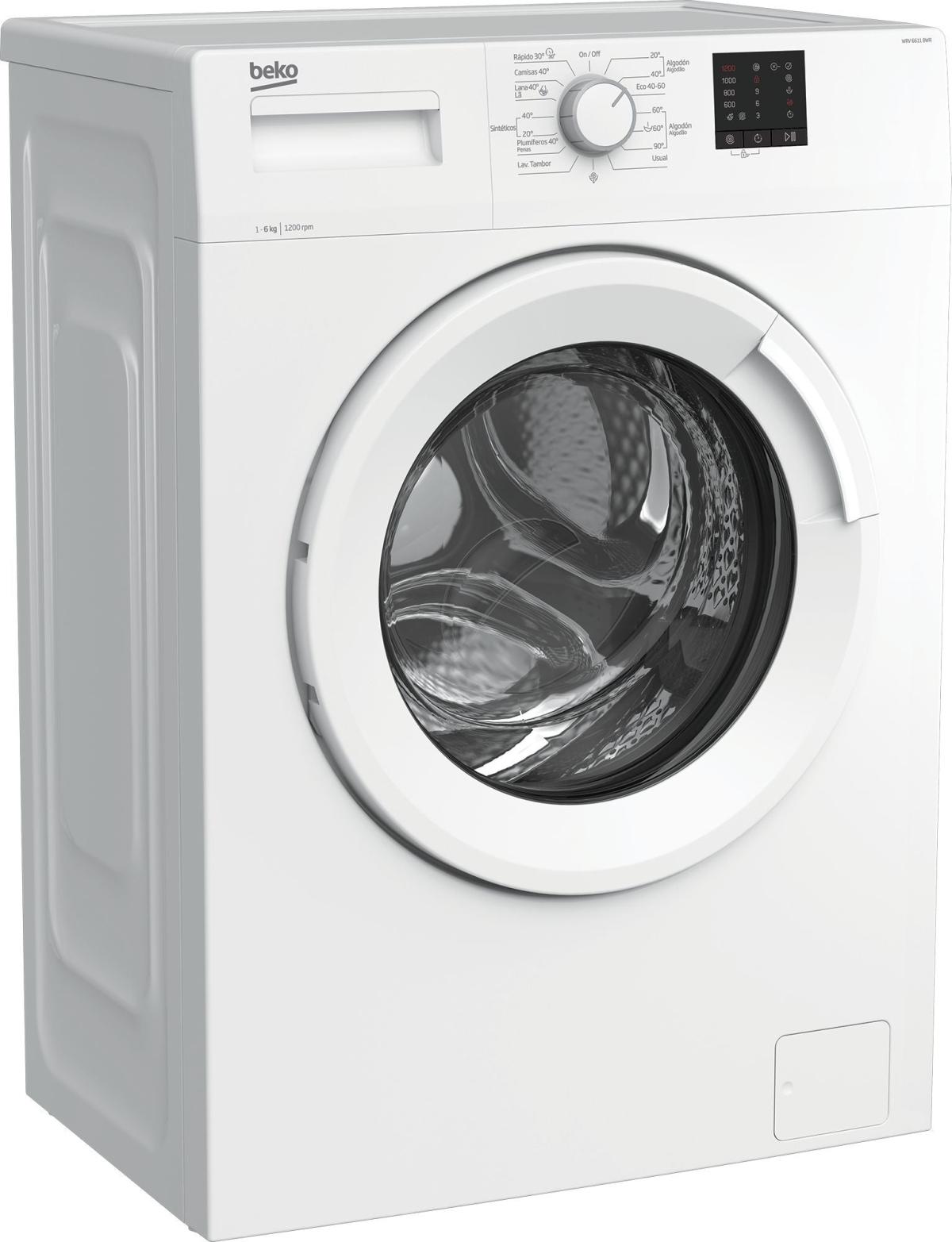 Optimiza tu rutina de lavandería con el lavarropas Beko 6 kg WRV 6611BWR. Con su capacidad de 6 kg y una variedad de programas de lavado, ofrece flexibilidad y eficiencia para tus necesidades diarias. Su diseño moderno y compacto se adapta perfectamente a cualquier espacio. Equipa tecnología avanzada para un bajo consumo de agua y energía, garantizando resultados impecables con cada uso. Ideal para quienes buscan rendimiento y ahorro en un solo equipo.

ALTO: 84 CM
ANCHO: 60 CM
CANTIDAD DE PROGRAMAS: 15
CAPACIDAD: 6 KG
CARGA: FRONTAL
CIERRE DE SEGURIDAD: BLOQUEO p/ NIÑOS
COLOR: BLANCO
NIVEL DE RUIDO: 62 dBA / SECADO: 75 dBA
PANEL DE CONTROL: LED
PROFUNDIDAD: 44 CM
TIPO: LAVARROPAS AUTOMÁTICO
VELOCIDAD DE CENTRIFUGADO: 1200 RPM
VOLTAJE: 230 V / 50 Hz