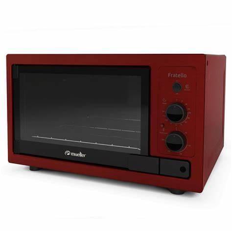 Horno eléctrico Mueller Fratello 44 litros
Ofrece versatilidad y eficiencia en la cocina. Su capacidad de 44 litros es ideal para preparar comidas para la familia, permitiendo hornear, asar y tostar con facilidad. Equipado con controles precisos de temperatura y temporizador, asegura una cocción uniforme y ajustada a tus necesidades. Su diseño compacto y elegante se adapta a cualquier cocina, mientras que su interior fácil de limpiar facilita el mantenimiento. Perfecto para quienes buscan calidad y funcionalidad en un solo aparato.

Características Tecnicas. 
- Capacidad para 44 litros
- Parrilla interior
- Temporizador de 120 minutos
- Bandeja de goteo que previene el derrame de grasa
- Temperatura regulable a perilla hasta 260°C
- Puerta con apertura lateral y visor
- Dorador/grill integrado