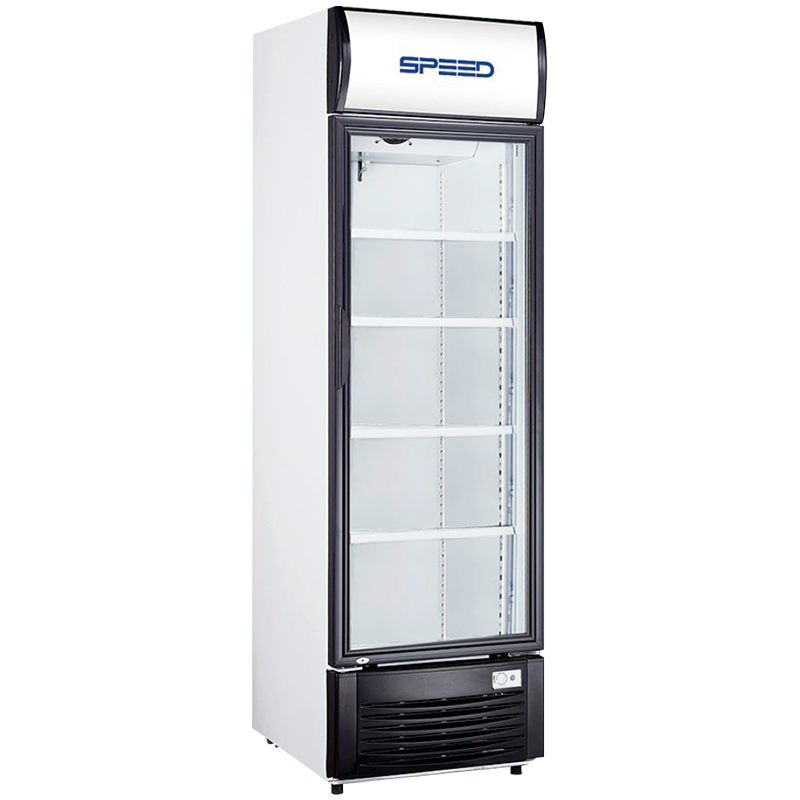 VISICOOLER SPEED VERT 430L F/HUM DBL/V 62X67X207

- Para exhibir gaseosa, agua, lácteos.
- Puerta de vidrio, cerradura con llaves.
- Sistema de enfriamiento uniforme.
- 220V/50Hz